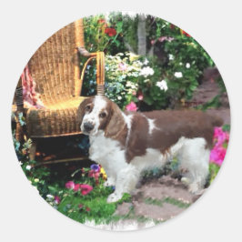 Welsh Springer Spaniel Kunstgeschenke Runder Aufkleber