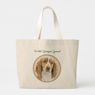 Welsh Springer Spaniel Malerei Original Dog Art Jumbo Stoffbeutel