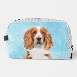 Welsh Springer Spaniel Malerei Original Dog Art Waschbeutel