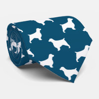 Welsh Springer Spaniel Silhouetten Pattern Blue