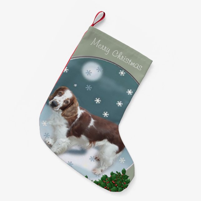 Welsh Springer Spaniel Weihnachten Kleiner Weihnachtsstrumpf (Vorderansicht (hängend))