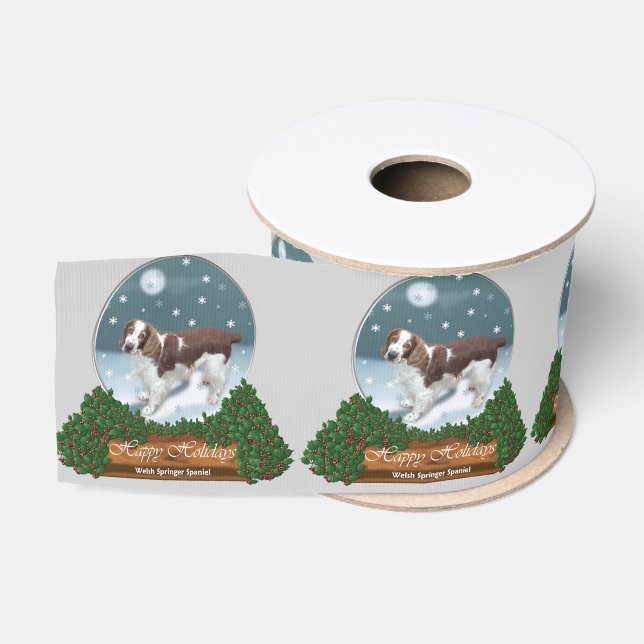Welsh Springer Spaniel Weihnachten Ripsband (Spule)