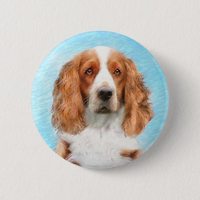 Welsh Springer Spanischmalerei - Original Dog Art Button (Vorderseite)