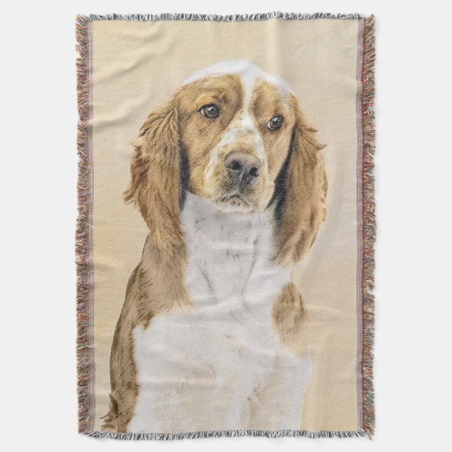 Welsh Springer Spanischmalerei - Original Dog Art Decke (Vorderseite Vertikal)