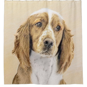 Welsh Springer Spanischmalerei - Original Dog Art Duschvorhang