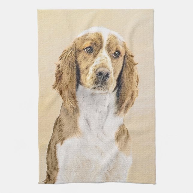 Welsh Springer Spanischmalerei - Original Dog Art Geschirrtuch (Vertikal)