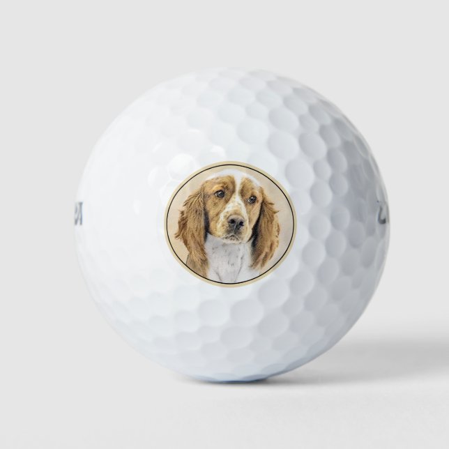 Welsh Springer Spanischmalerei - Original Dog Art Golfball (Vorderseite)