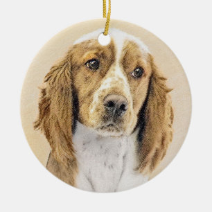 Welsh Springer Spanischmalerei - Original Dog Art Keramik Ornament