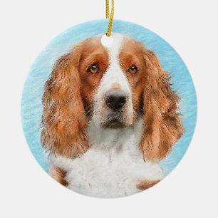 Welsh Springer Spanischmalerei - Original Dog Art Keramik Ornament