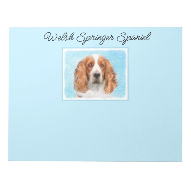 Welsh Springer Spanischmalerei - Original Dog Art Notizblock (Vorderseite)