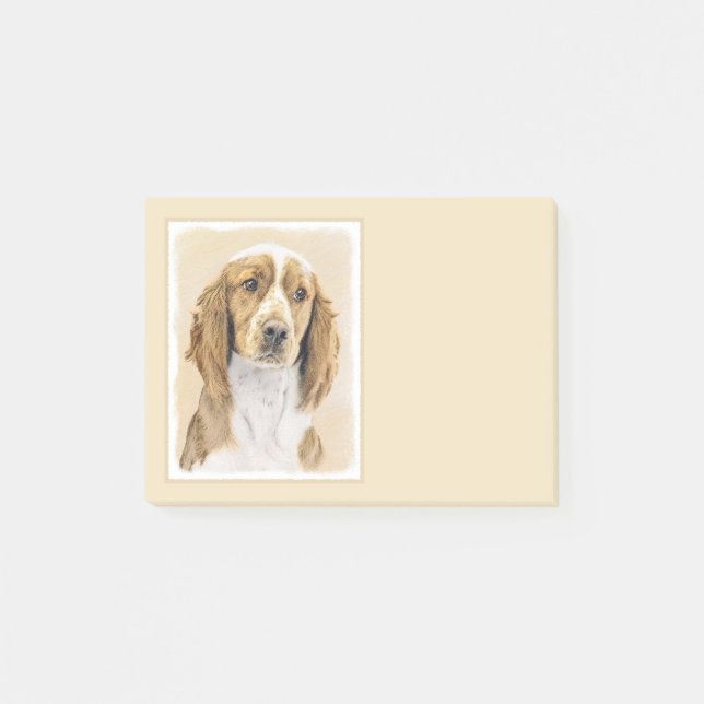 Welsh Springer Spanischmalerei - Original Dog Art Post-it Klebezettel (Vorderseite)