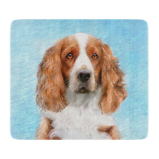 Welsh Springer Spanischmalerei - Original Dog Art Schneidebrett (Vorderseite)