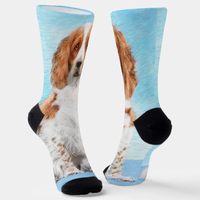 Welsh Springer Spanischmalerei - Original Dog Art Socken (Gewinkelt)