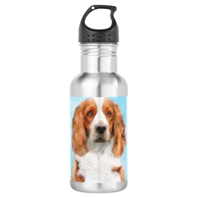 Welsh Springer Spanischmalerei - Original Hund Kun Edelstahlflasche (Vorderseite)