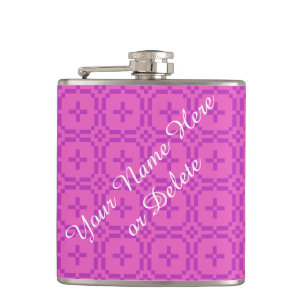 Welsh Tapestry Muster, Chic Pink Custom Hip Flask Flachmann
