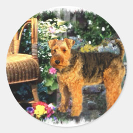 Welsh Terrier Art Geschenke Runder Aufkleber