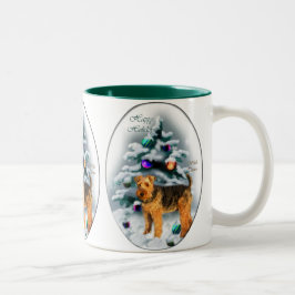 Welsh Terrier Christmas Geschenke Zweifarbige Tasse