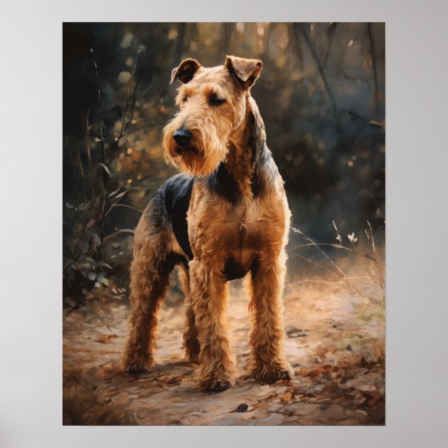 Welsh Terrier Dog Art Print Poster (Vorne)