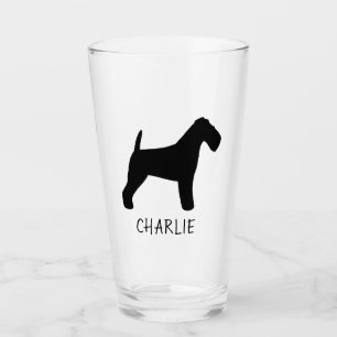 Welsh Terrier Dog Silhouette Welshie Personalisier Glas