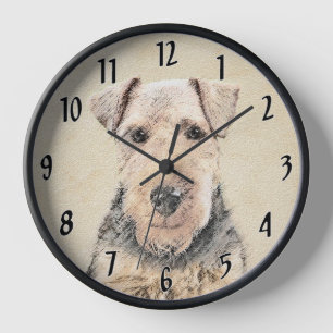 Welsh-Terrier-Gemälde - Süße originelle Hundekunst Uhr