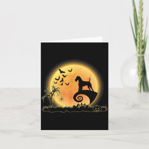 Welsh Terrier Gruselig und Mond Hund Lustiger Hall Karte