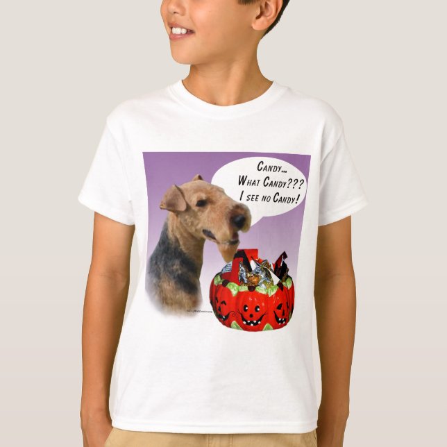 Welsh Terrier Halloween Candy T-Shirt (Vorderseite)