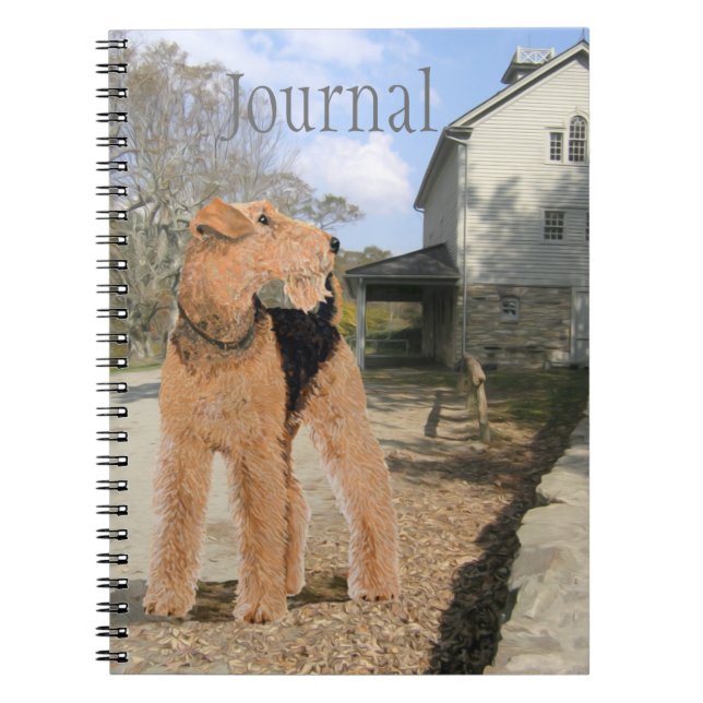 Welsh Terrier im Stabile Yard Notizblock (Vorderseite)