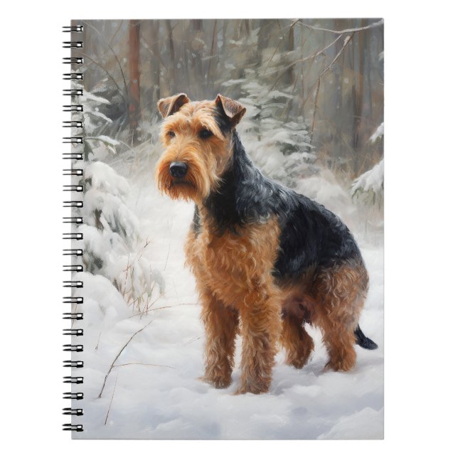 Welsh Terrier Let It Snow Weihnachten Notizblock (Vorderseite)