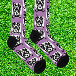 Welsh Terrier Lila Puppy Personalisiert Theme Socken