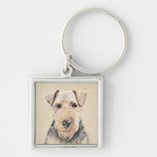 Welsh Terrier Painting - Niedliche Original Hunde  Schlüsselanhänger