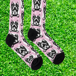 Welsh Terrier Puppy Pink Dots Thema Socken