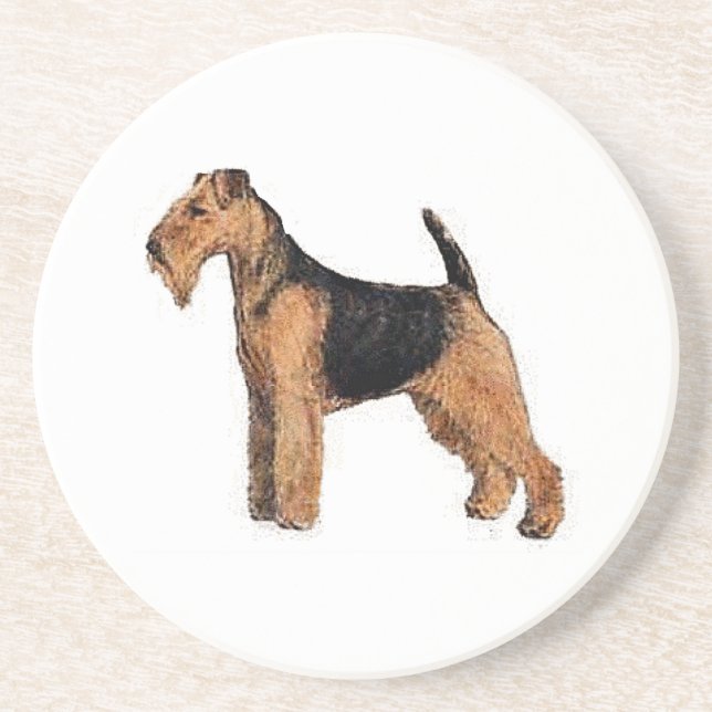 Welsh Terrier Sandstone Untersetzer (Vorne)