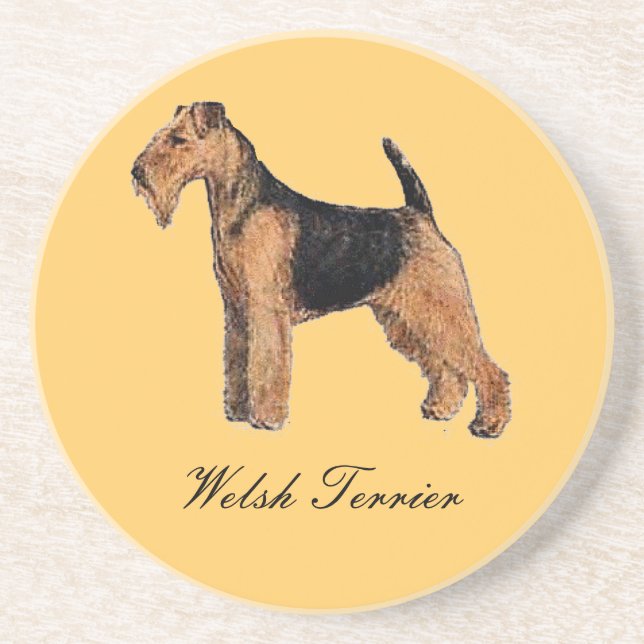 Welsh Terrier Sandstone Untersetzer (Vorne)