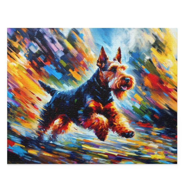 Welsh Terrier: Schwarz und Braun Welshie (Welsh Terrier Puzzle: Black and Tan WT Jigsaw)