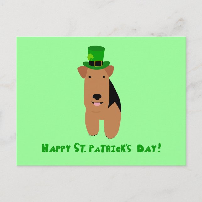 Welsh Terrier St. Patrick's Day Postcard Postkarte (Vorderseite)
