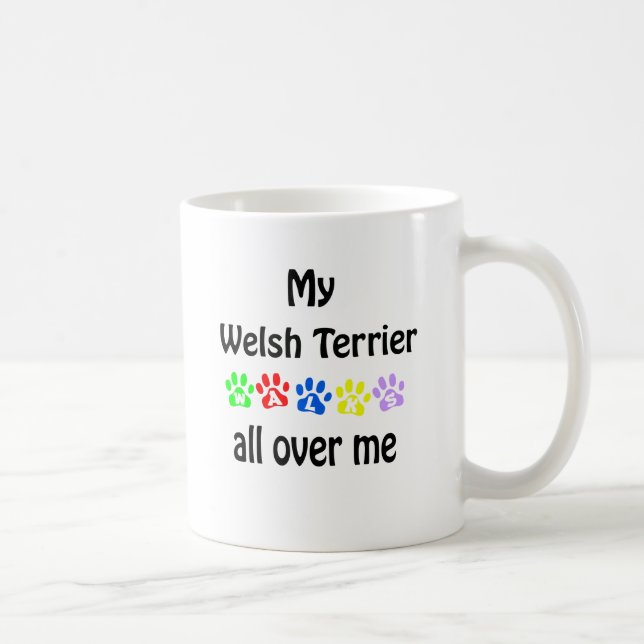 Welsh Terrier Walks Design Kaffeetasse (Rechts)