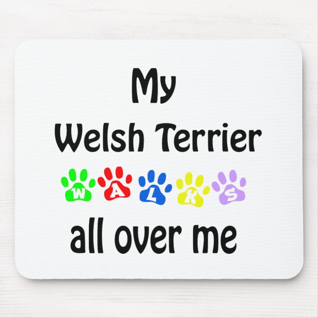 Welsh Terrier Walks Design Mousepad (Vorne)