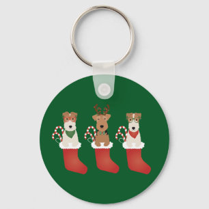 Welsh Wire Fox Terrier Dogs Weihnachten Schlüsselanhänger