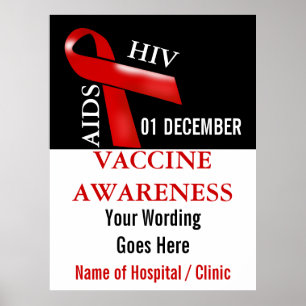 Welt-AIDS-Tag Bewusstsein DIR-Rotes Band Poster