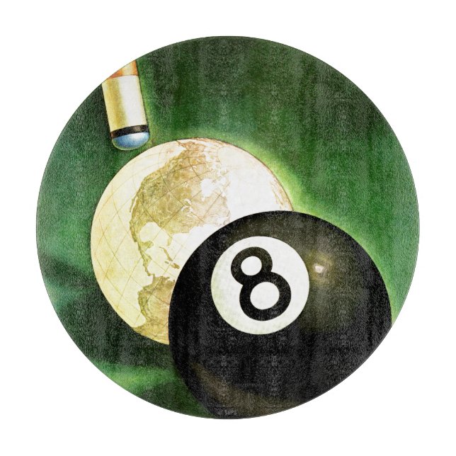 Welt als Cue Ball Schneidebrett (Vorderseite)