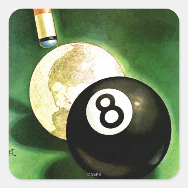 Welt als Spielball Quadratischer Aufkleber (Vorderseite)