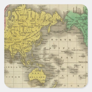 Welt auf der Projektion von Mercator Quadratischer Aufkleber