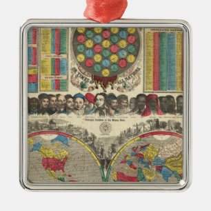 Welt bei einer Ansicht Silbernes Ornament