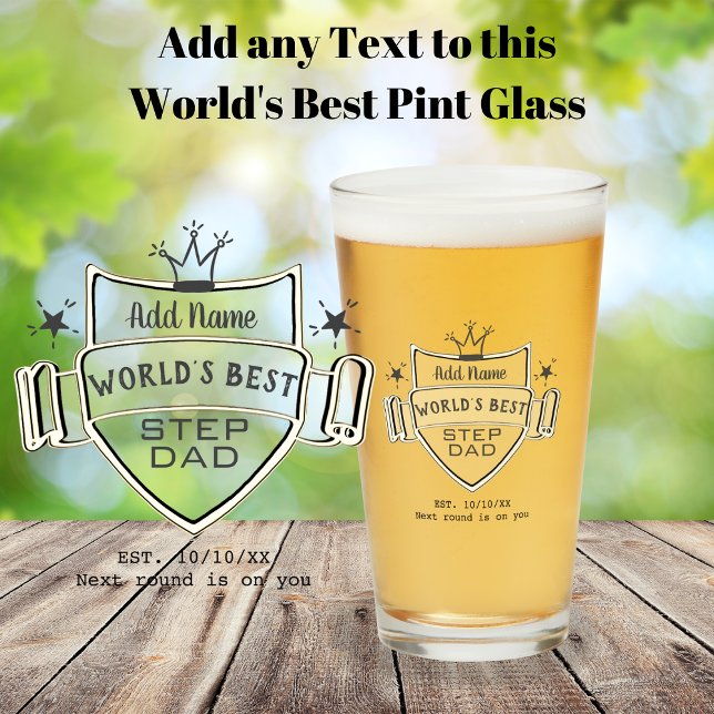 WELT BEST STEPDAD - Personalisiertes BIER PINT GLA Glas (Von Creator hochgeladen)