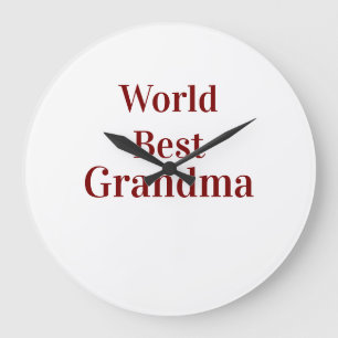 Welt beste Oma Großmutter Großeltern rosa n Große Wanduhr