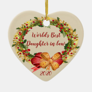 Welt Beste Tochter inlaw Antiker Weihnachten Keramik Ornament