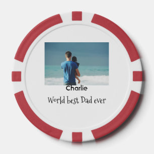 welt bester vater jemals foto name datum einfache  pokerchips