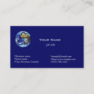 Welt, blau, globale Visitenkarte. Visitenkarte
