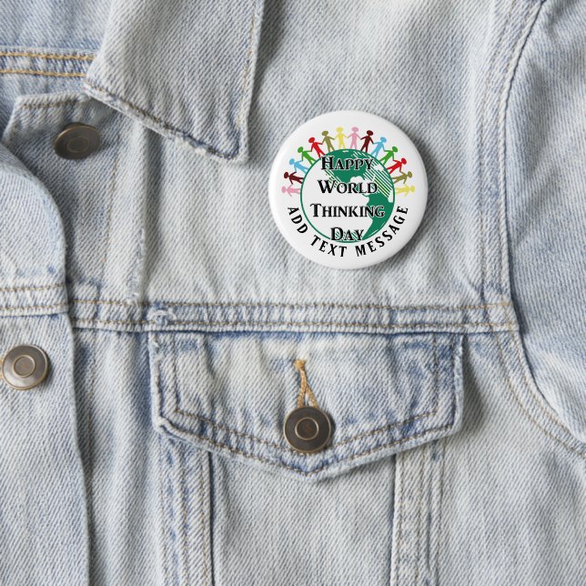 Welt-Denktag-Anstecknadel Button (Beispiel)
