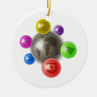 Welt der Computer Keramikornament